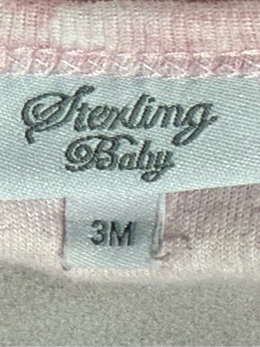 Sterling Baby 3M Pink Velour Hello I Am New Here Footed Sleeper
